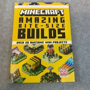 Minecraft Amazing Bite-Size Builds Kids Book Hardcover Yellow Gamer‎ EUC